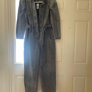Express Gray Denim Jumpsuit